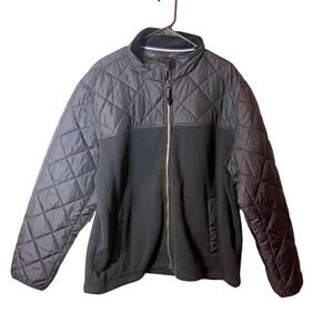 Land’s End Unisex half quilted half knit jacket full zip puffer fall size XL
